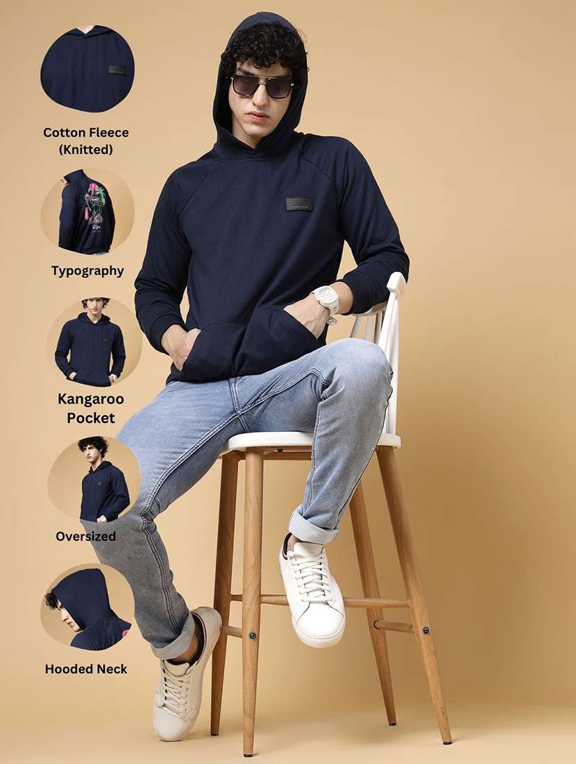 men back print hooded sweatshirt - 20572313 - Standard Image - 3