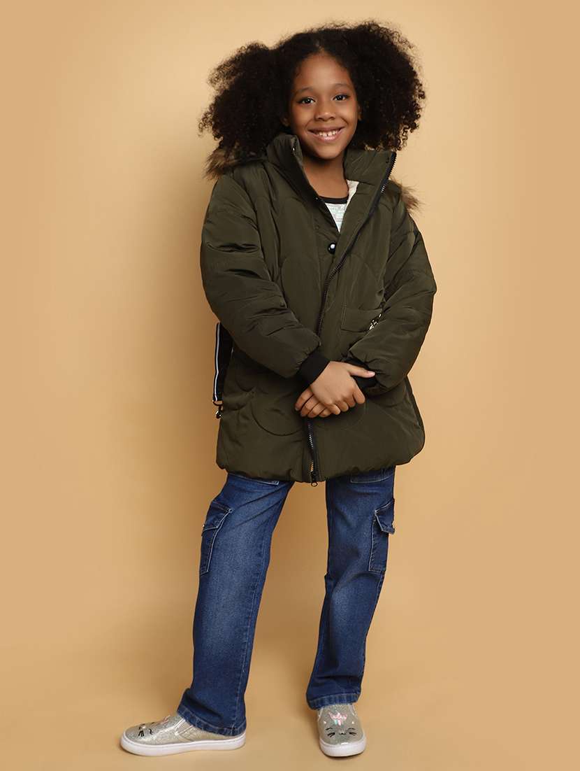 girls solid color henley neck jacket - 20572446 - Standard Image - 3