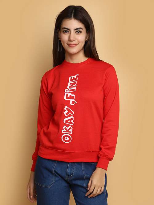 women round neck typographic sweatshirt - 20572450 -  Standard Image - 0