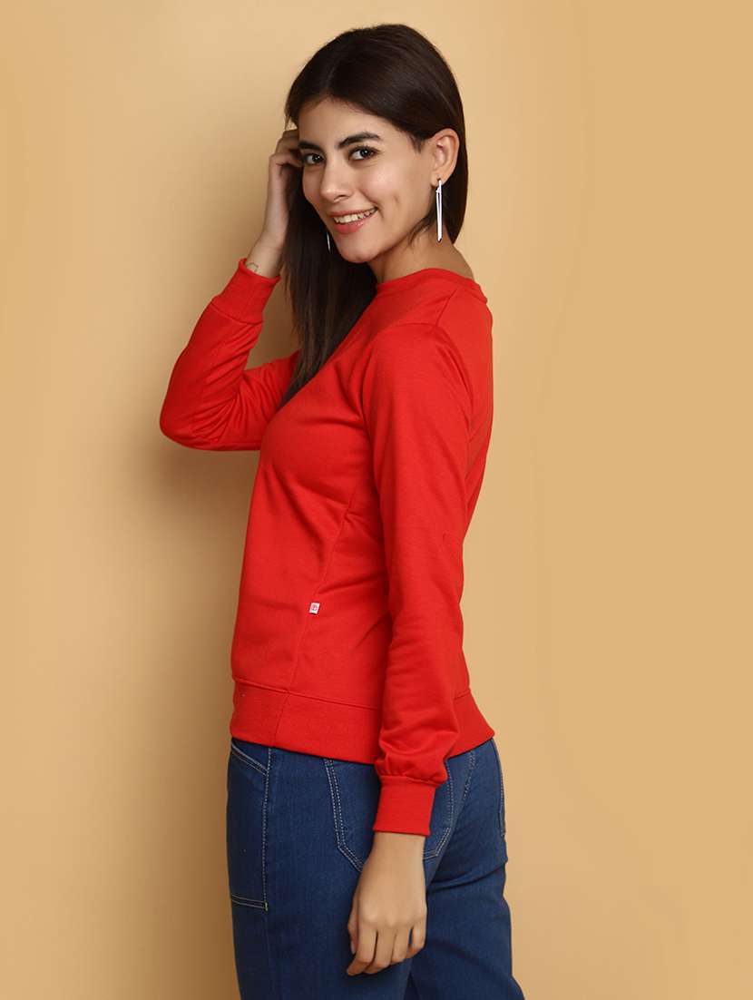 women round neck typographic sweatshirt - 20572450 -  Standard Image - 3