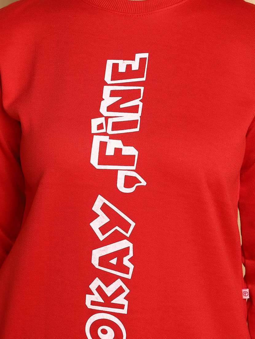 women round neck typographic sweatshirt - 20572450 -  Standard Image - 5