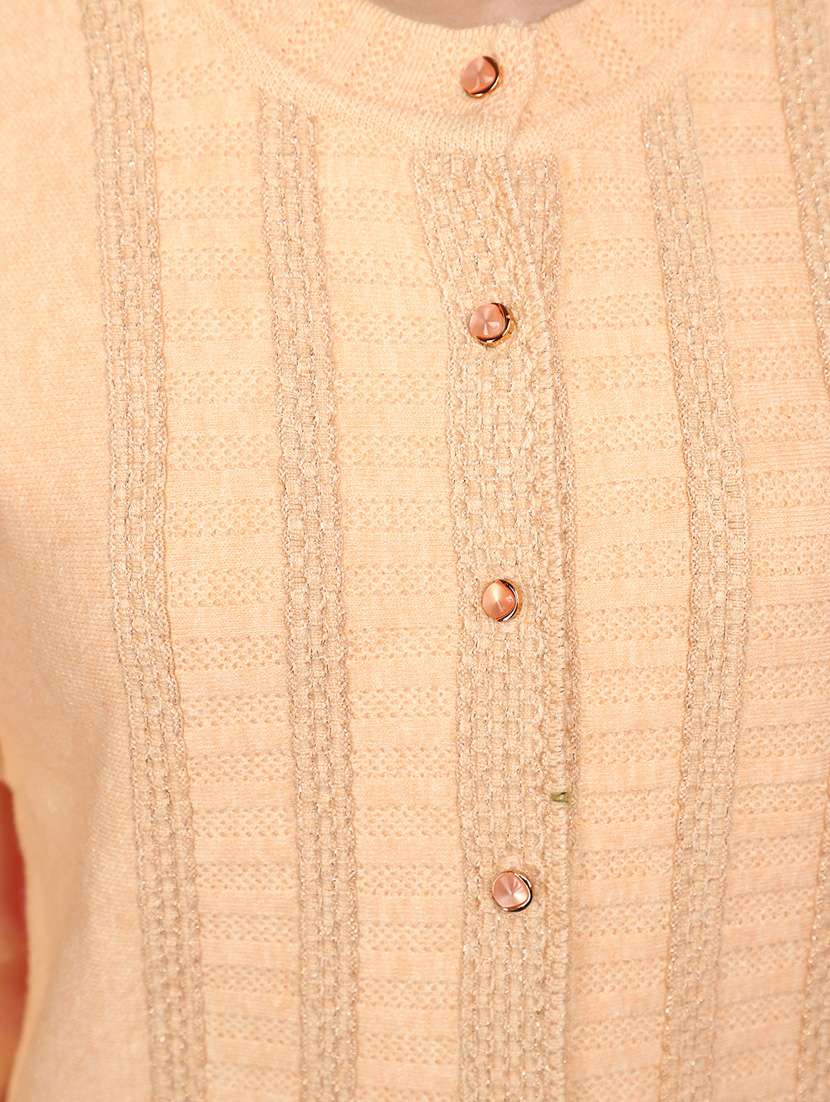 women peach long sleeves cardigans - 20572472 -  Standard Image - 5