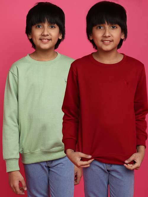 boys pack of 2 solid sweatshirt - 20572744 -  Standard Image - 0