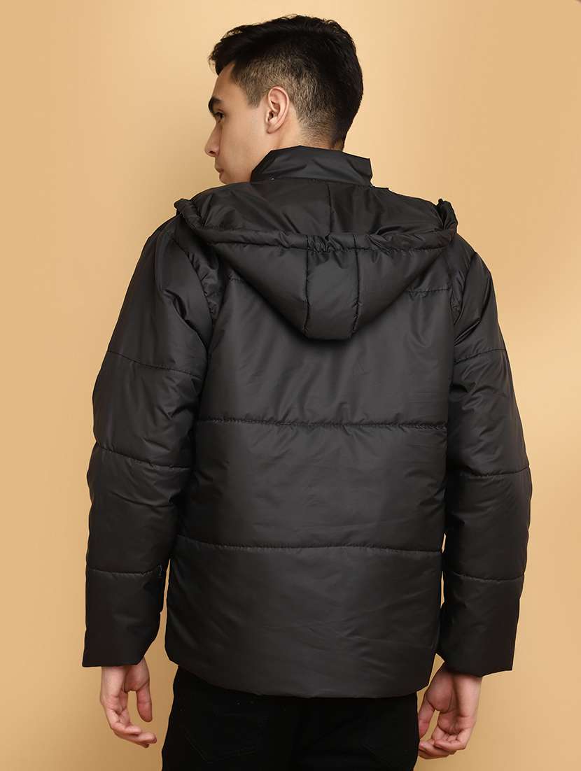 black color block quilted jacket - 20572748 -  Standard Image - 3