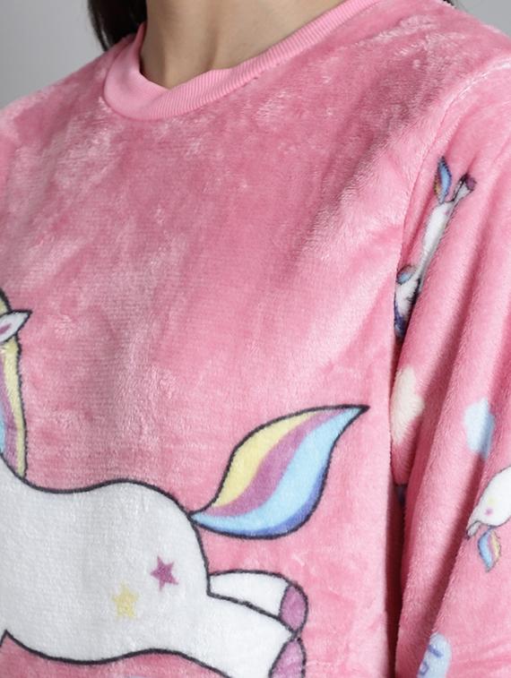 women fleece pyjama nightwear set - 20572775 - Standard Image - 3