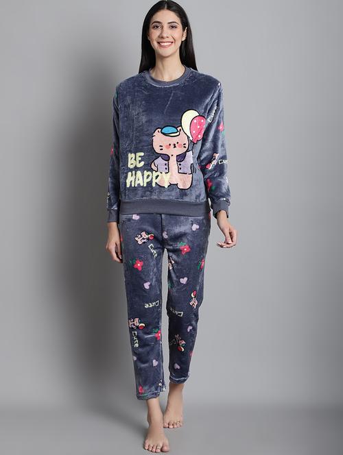 women fleece pyjama nightwear set - 20572777 -  Standard Image - 0
