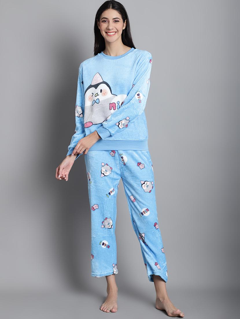 women fleece pyjama nightwear set - 20572779 - Zoom Image - 0