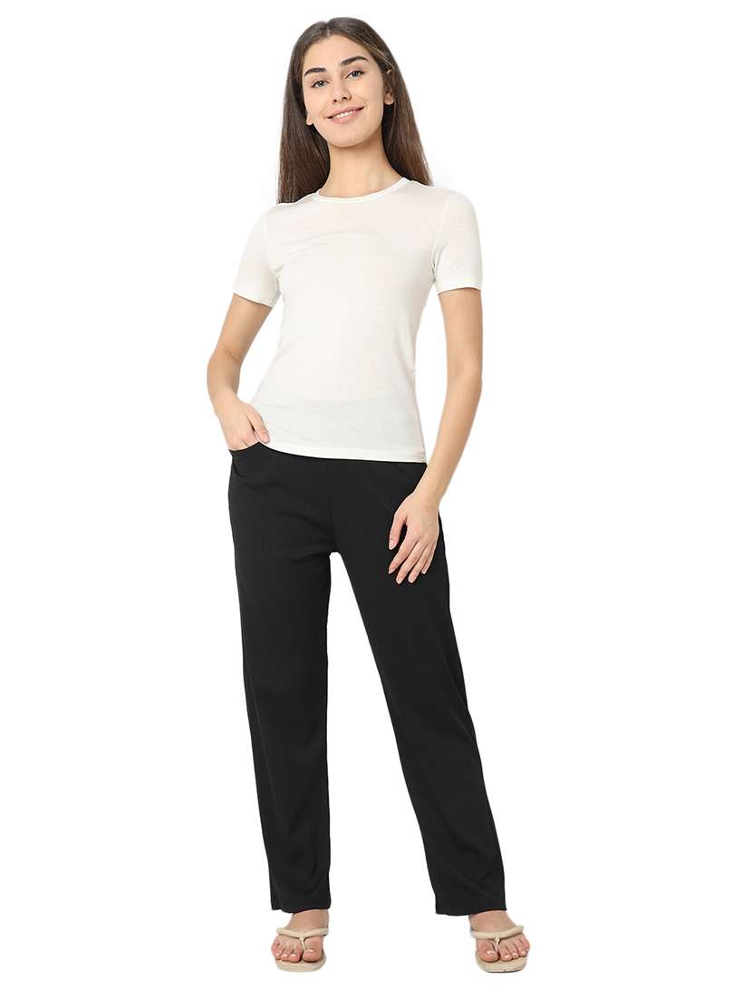 women mid rise solid pajama - 20572966 -  Standard Image - 3