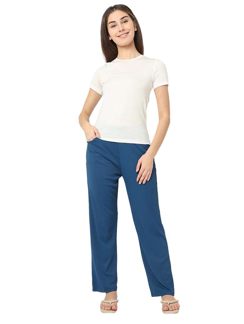 women mid rise solid pajama - 20572967 -  Standard Image - 3