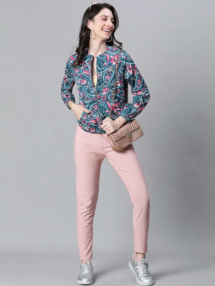 women printed long sleeves jacket - 20573052 -  Standard Image - 3