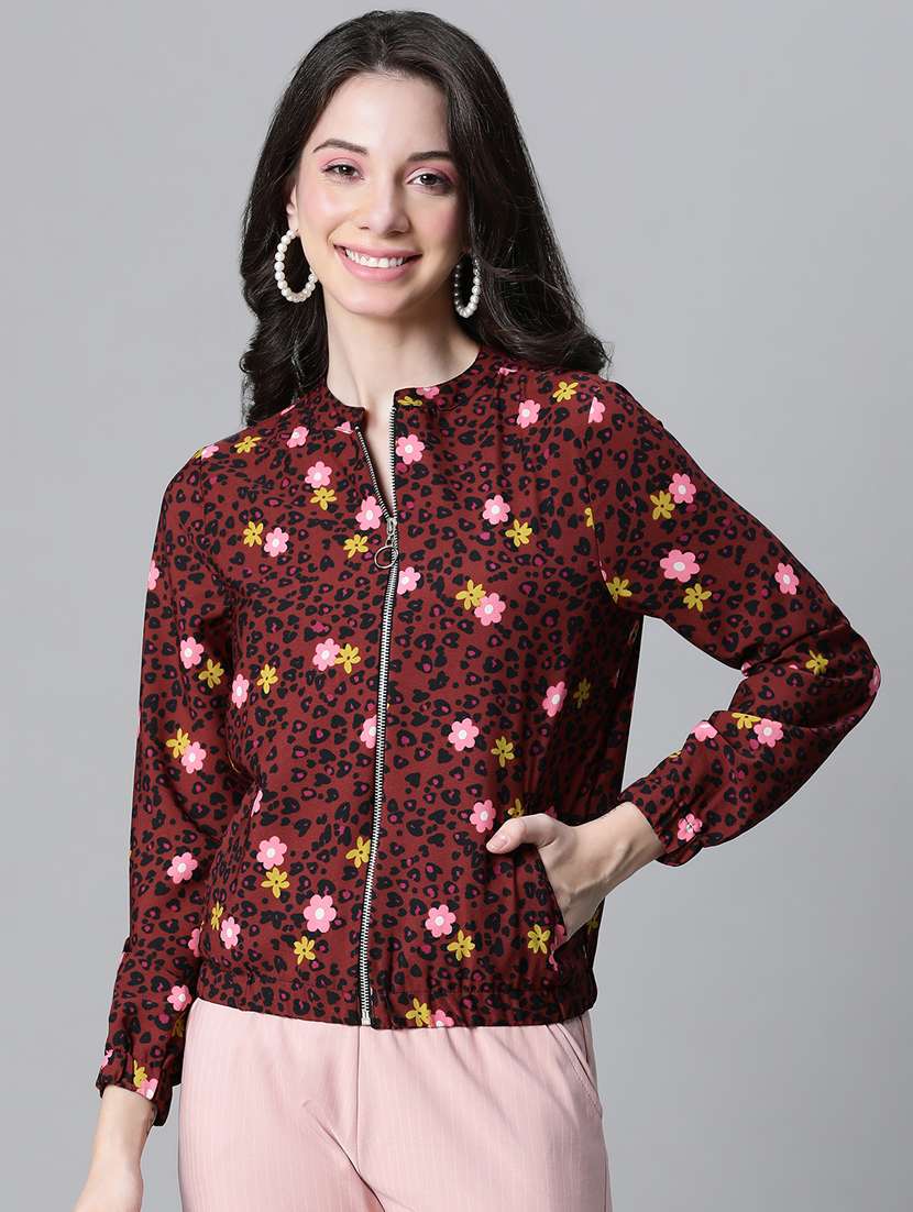 women printed long sleeves jacket - 20573054 - Zoom Image - 0