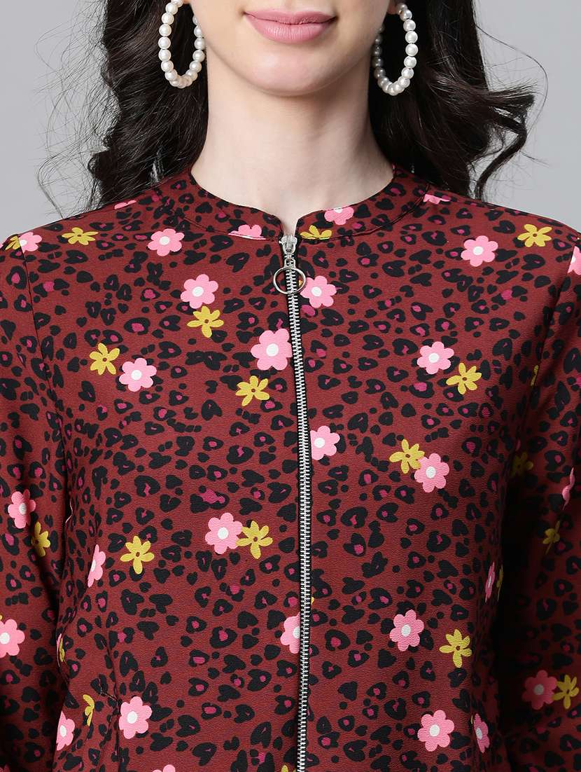 women printed long sleeves jacket - 20573054 - Standard Image - 5