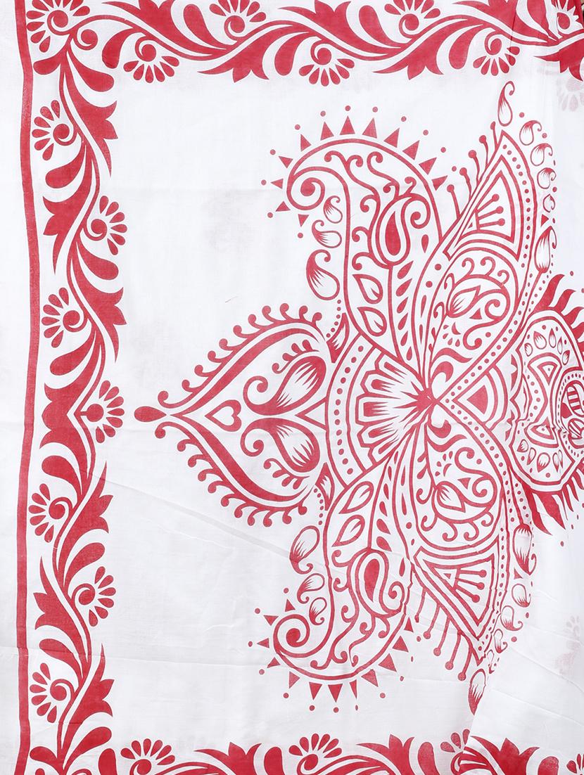 women's printed white colored saree with blouse - 20573059 - Standard Image - 3