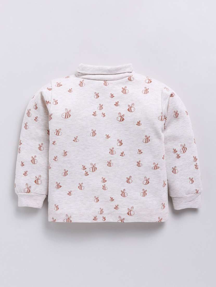 boys light grey printed turtle neck t-shirt - 20579662 - Zoom Image - 0