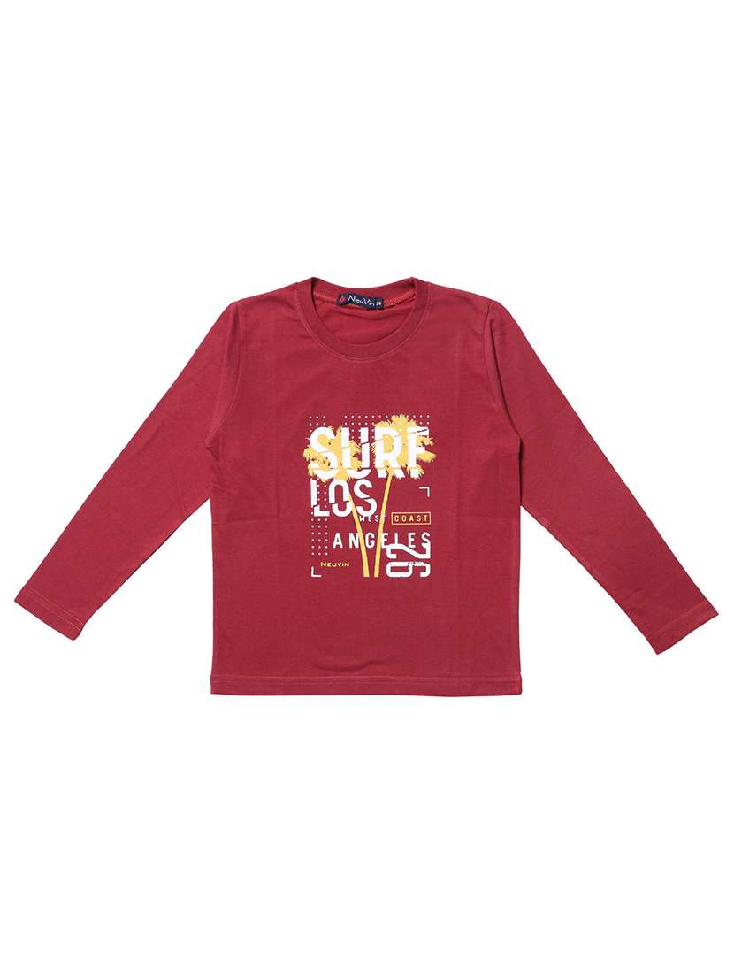 boys maroon graphic t-shirt