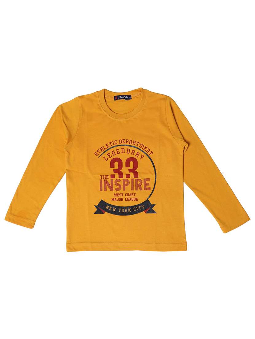 boys round neck typographic t-shirt