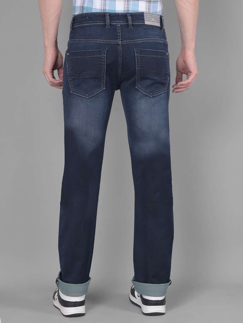men washed mid rise full length straight fit jeans - 20586034 -  Standard Image - 3