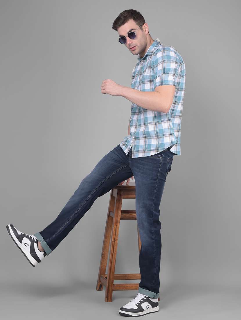 men washed mid rise full length straight fit jeans - 20586034 -  Standard Image - 5