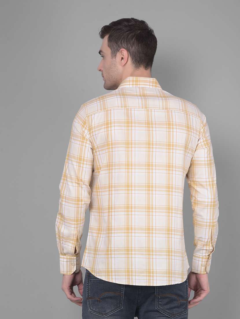 beige checkered casual shirt - 20586548 -  Standard Image - 3
