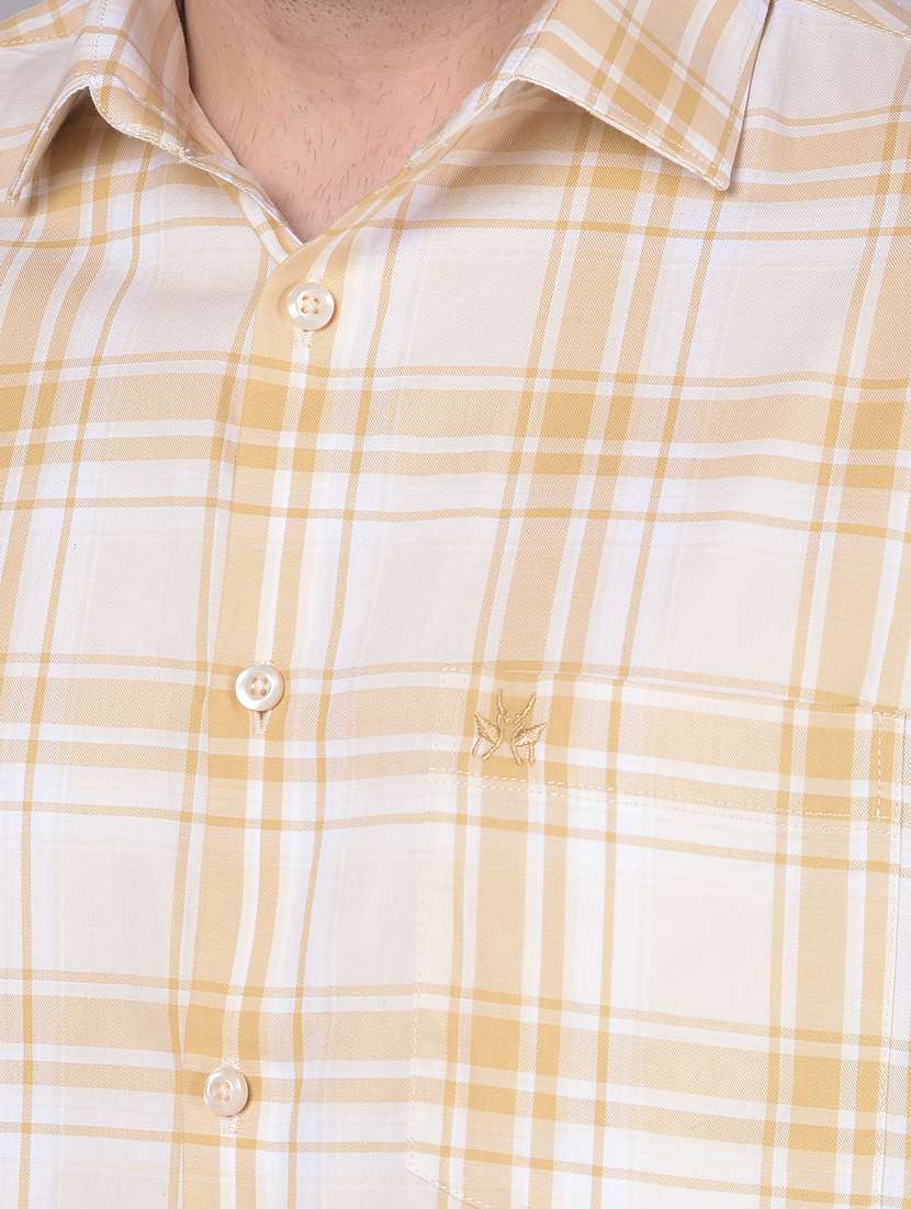 beige checkered casual shirt - 20586548 -  Standard Image - 5