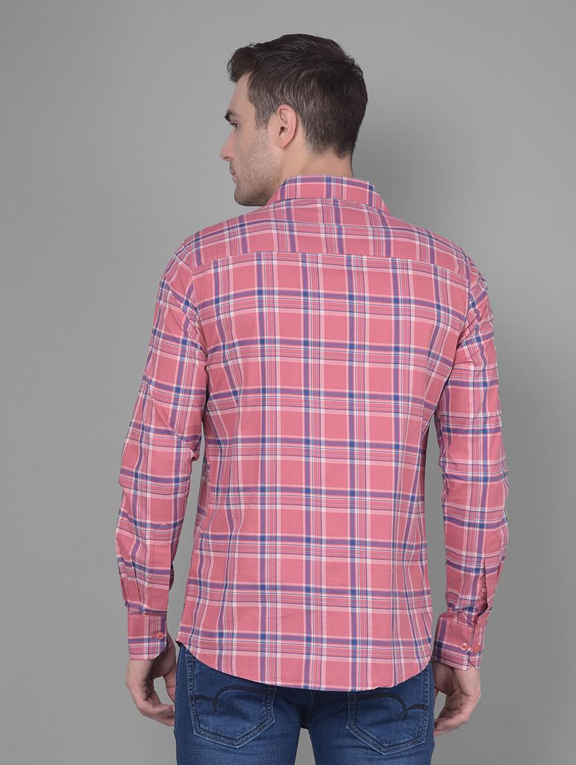 men pink checked casual shirt - 20586558 - Standard Image - 3
