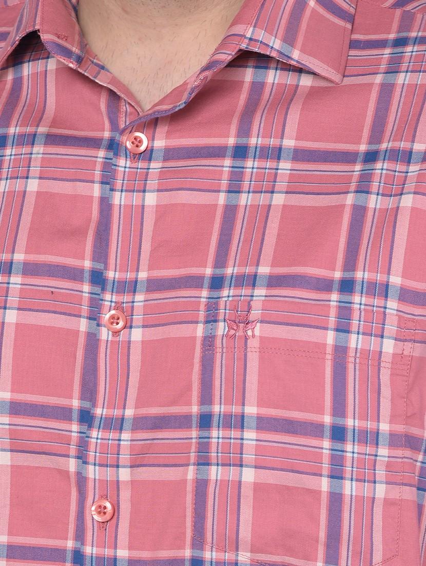 men pink checked casual shirt - 20586558 - Standard Image - 5