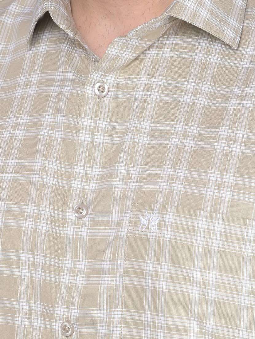 olive checkered casual shirt - 20586564 - Standard Image - 5