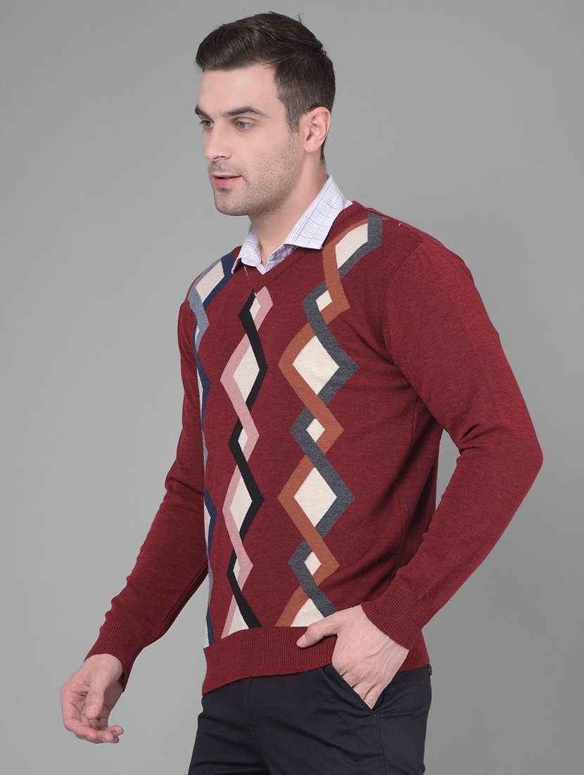 maroon acrylic pullover