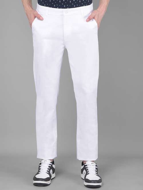 men solid ankle length chinos - 20586585 -  Standard Image - 0