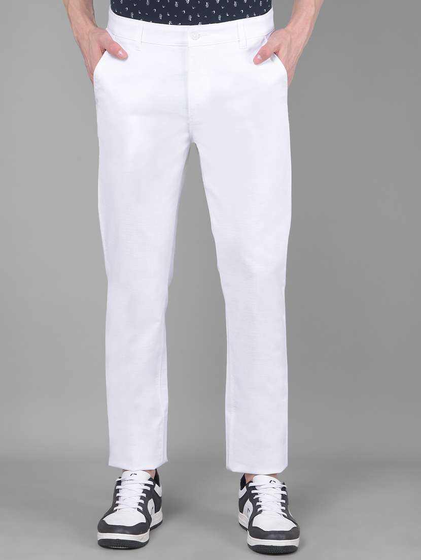 men solid ankle length chinos - 20586585 -  Zoom Image - 0