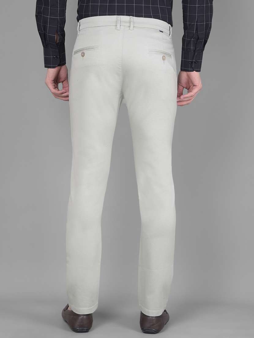 Men Solid Ankle Length Chinos - 20586597 -  Standard Image - 3