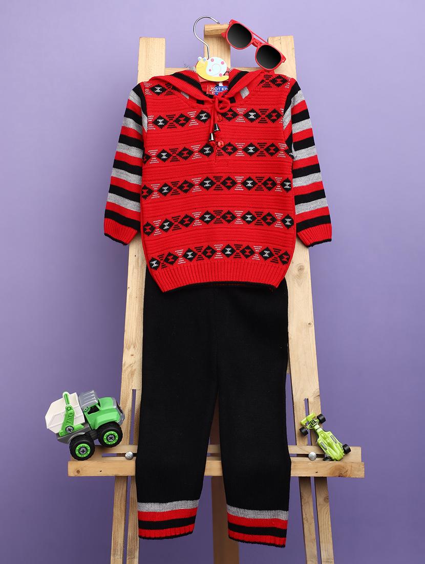 red cotton suit sets twin & dungree - 20587581 - Zoom Image - 0
