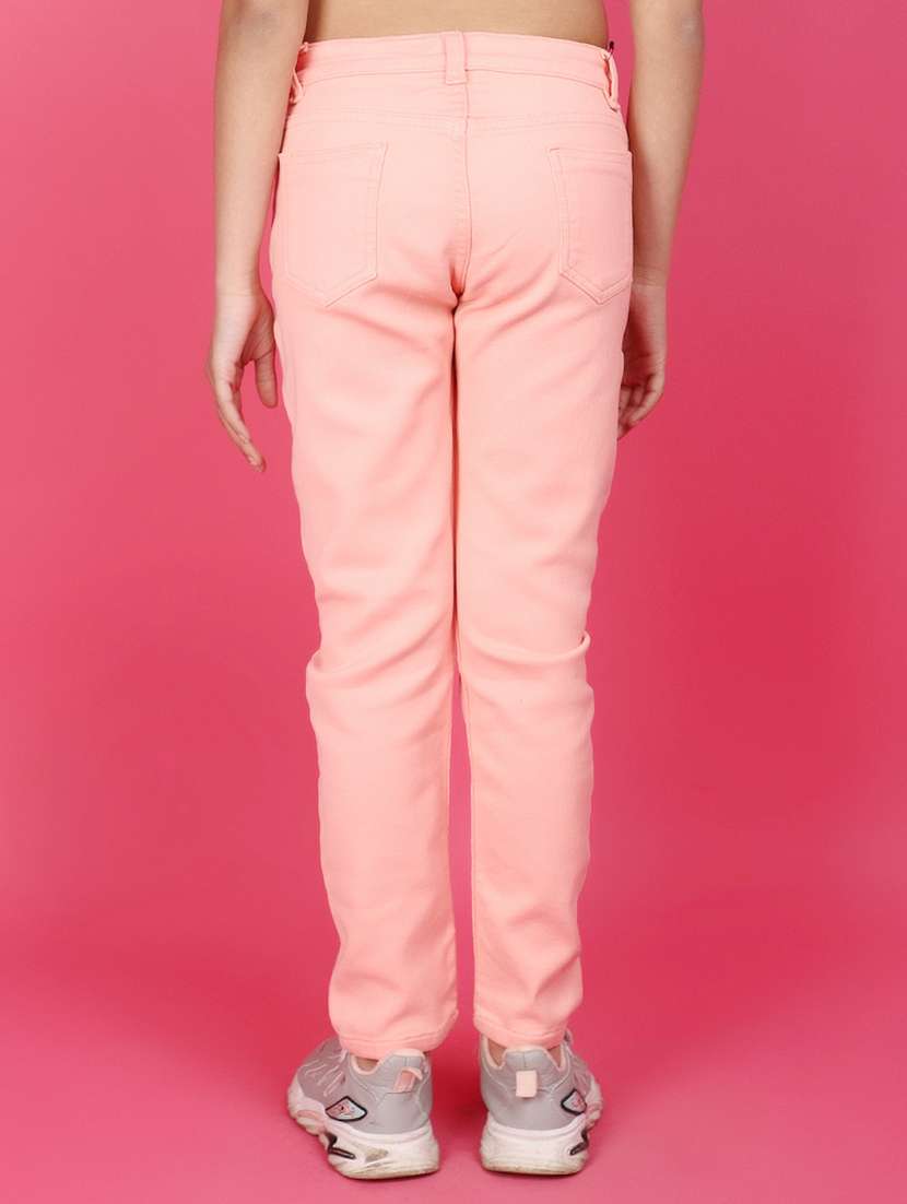 pink acrylic blend casual trouser - 20587599 -  Standard Image - 3