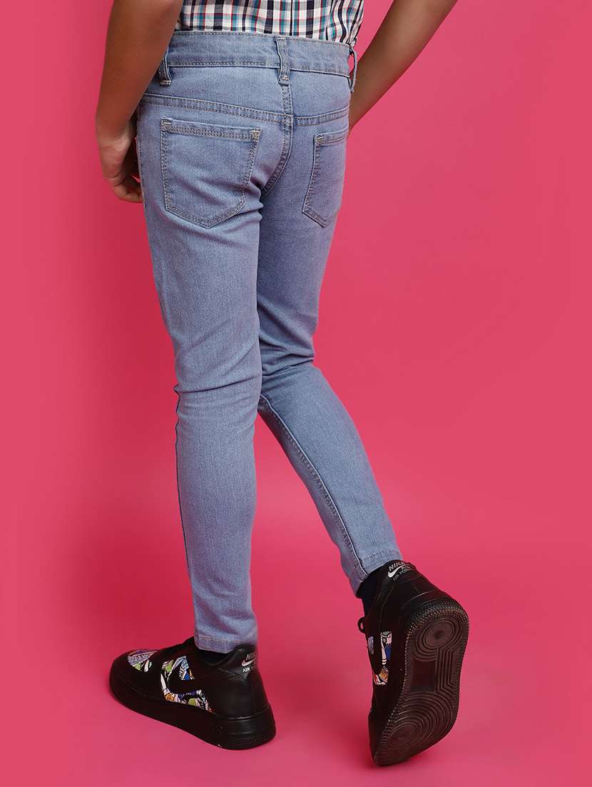 solid light blue slim fit jeans - 20587644 -  Standard Image - 3