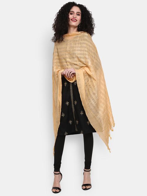 women beige self designed dupatta - 20587652 - Standard Image - 0