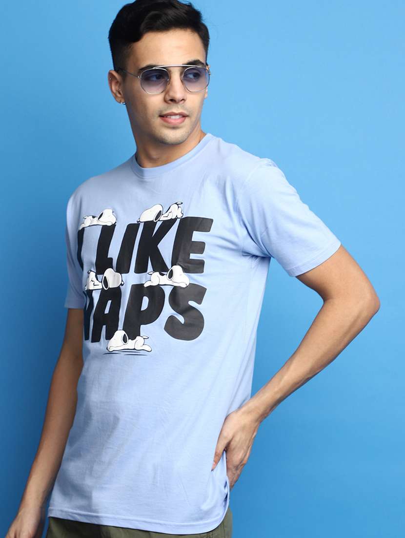 blue cotton front print tshirt - 20588359 -  Standard Image - 3