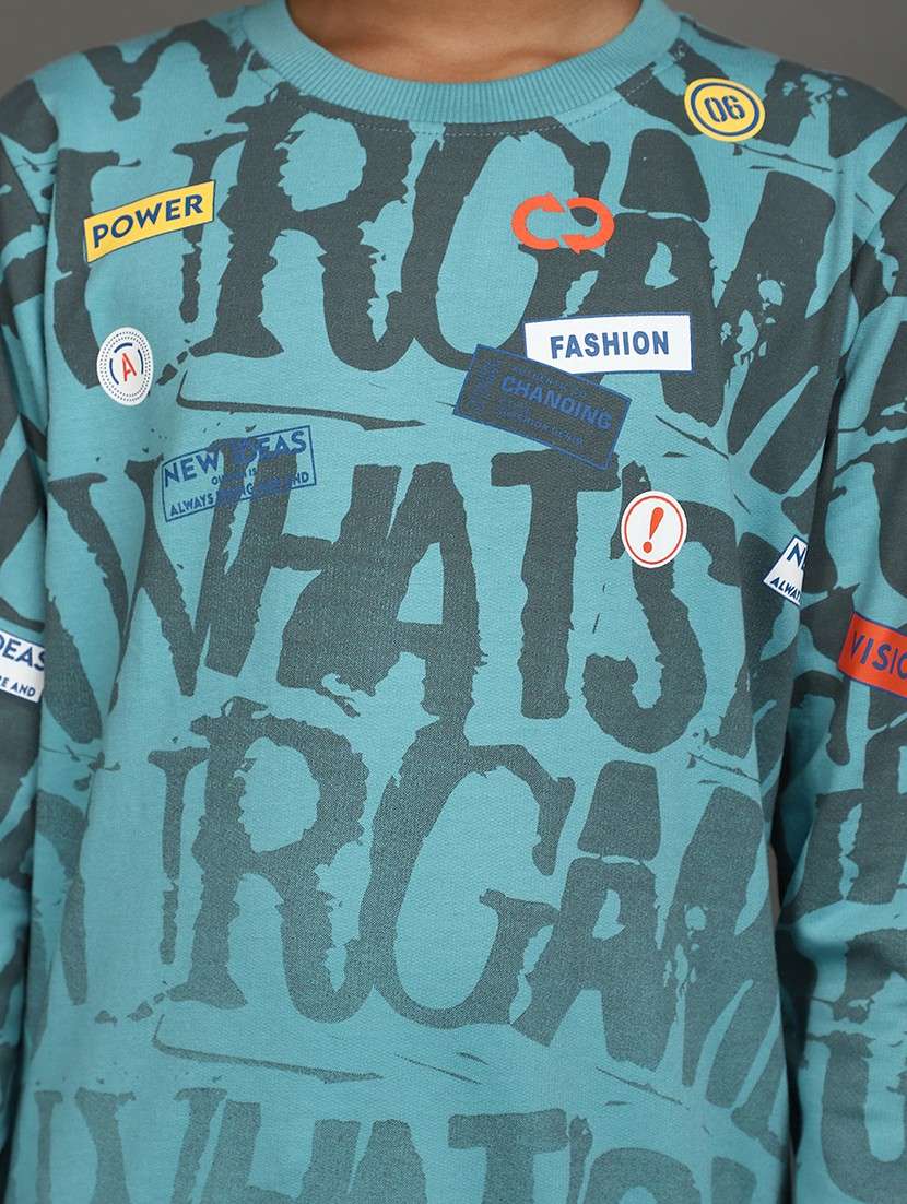 boys light blue typographic sweatshirt - 20588403 -  Standard Image - 5