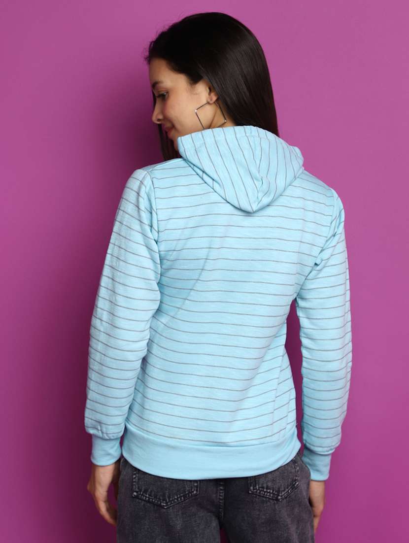women long sleeves striped sweatshirt - 20588830 - Standard Image - 3