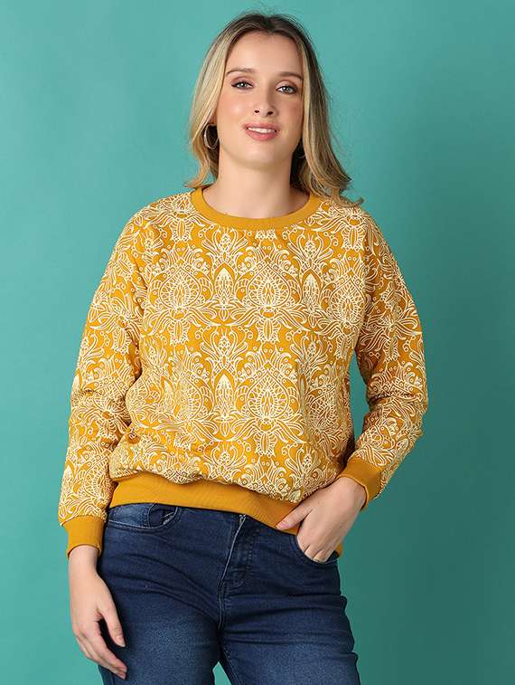 women all over print round neck sweatshirt - 20589009 - Zoom Image - 0