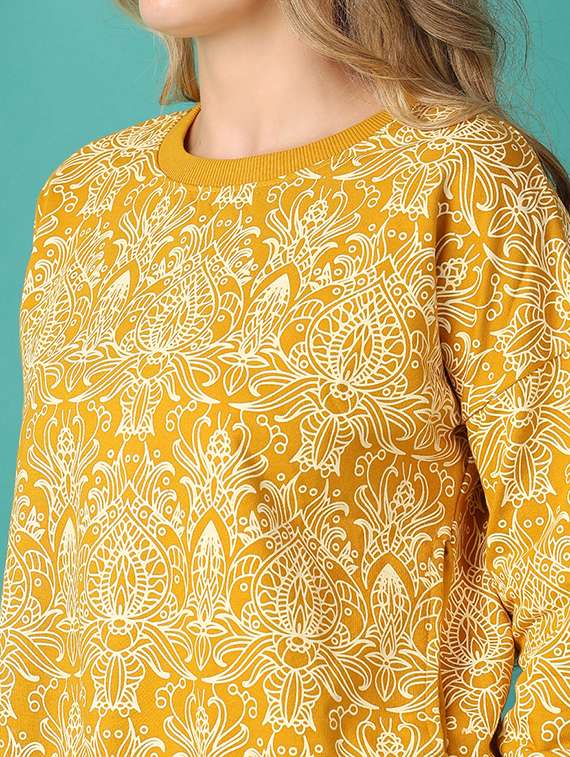 women all over print round neck sweatshirt - 20589009 - Standard Image - 5