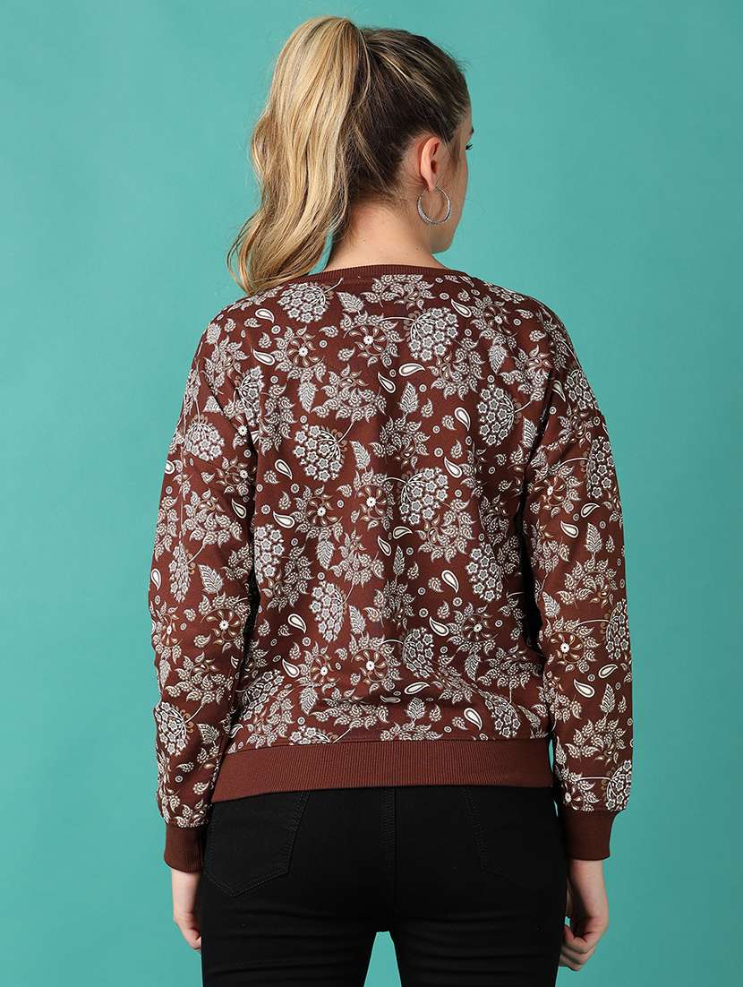 women all over print round neck sweatshirt - 20589011 - Standard Image - 3