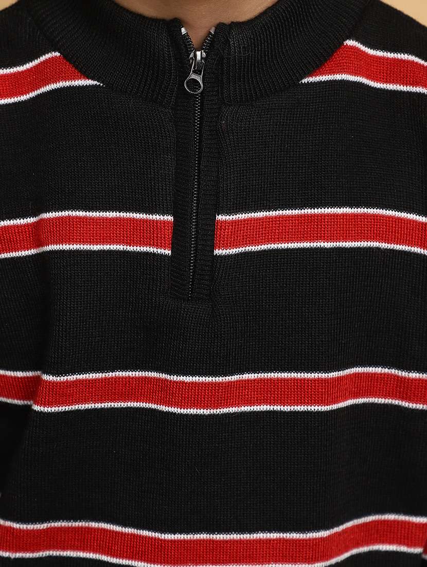 black striped printed detailed sweater - 20589103 - Standard Image - 5