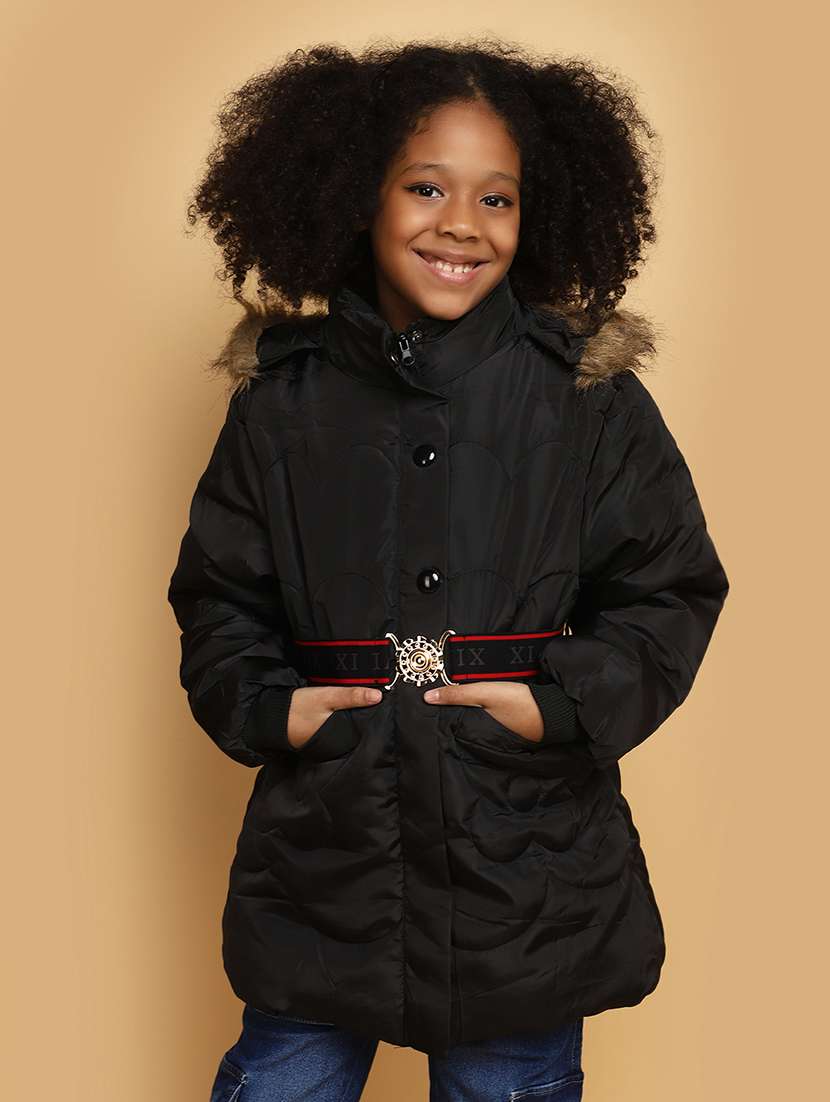 girls solid color henley neck jacket - 20589693 -  Zoom Image - 0