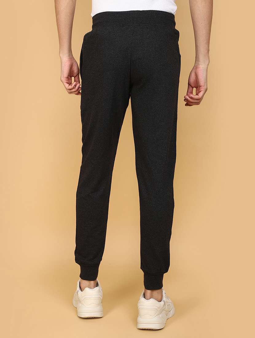 men balck placement print mid rise jogger - 20589700 -  Standard Image - 3