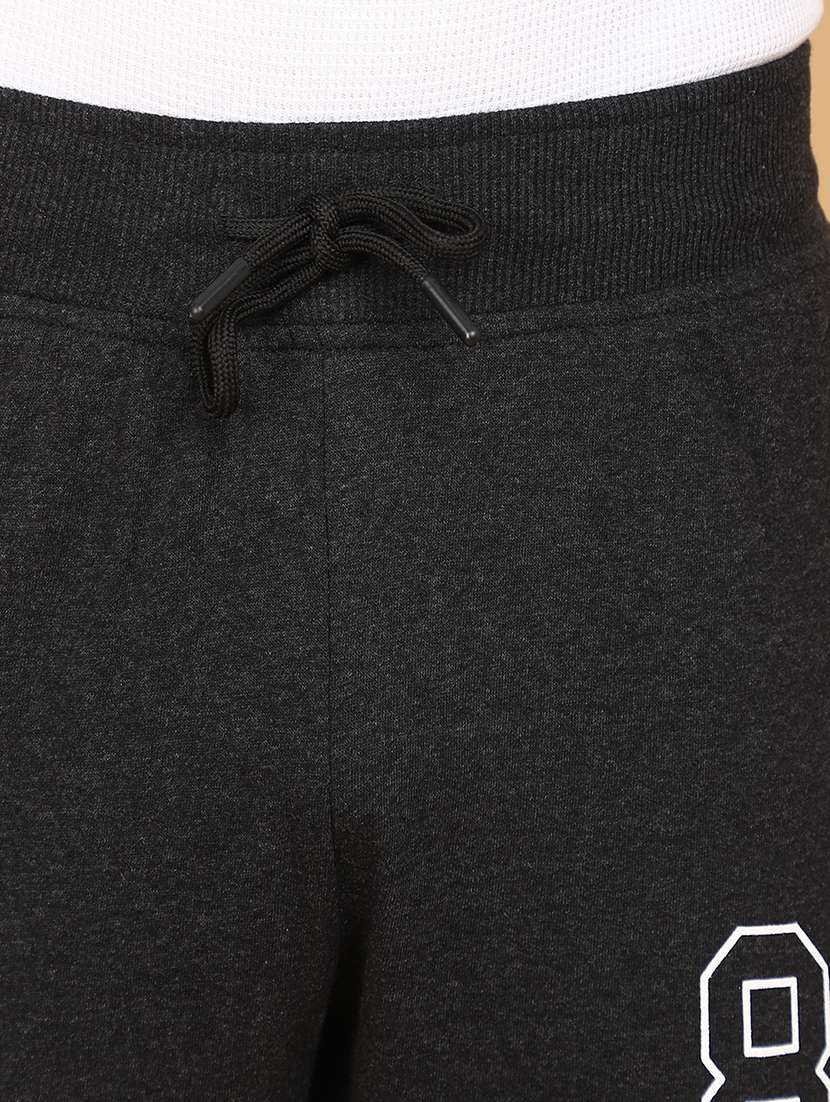 men balck placement print mid rise jogger - 20589700 -  Standard Image - 5