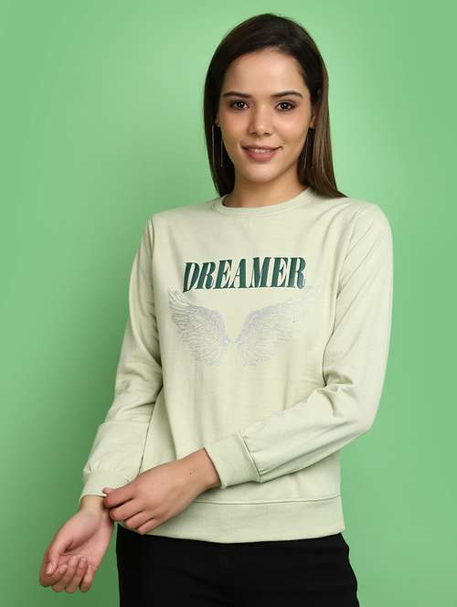 women round neck typographic sweatshirt - 20589715 -  Standard Image - 0