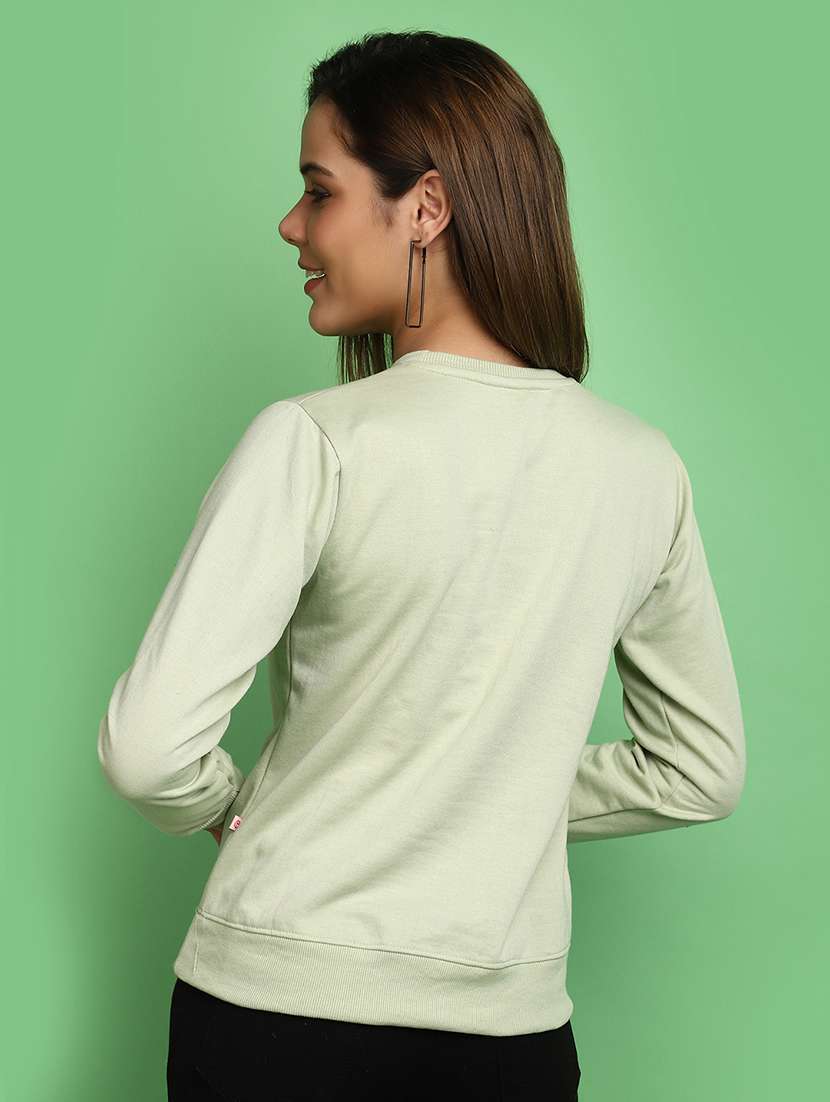 women round neck typographic sweatshirt - 20589715 -  Standard Image - 3