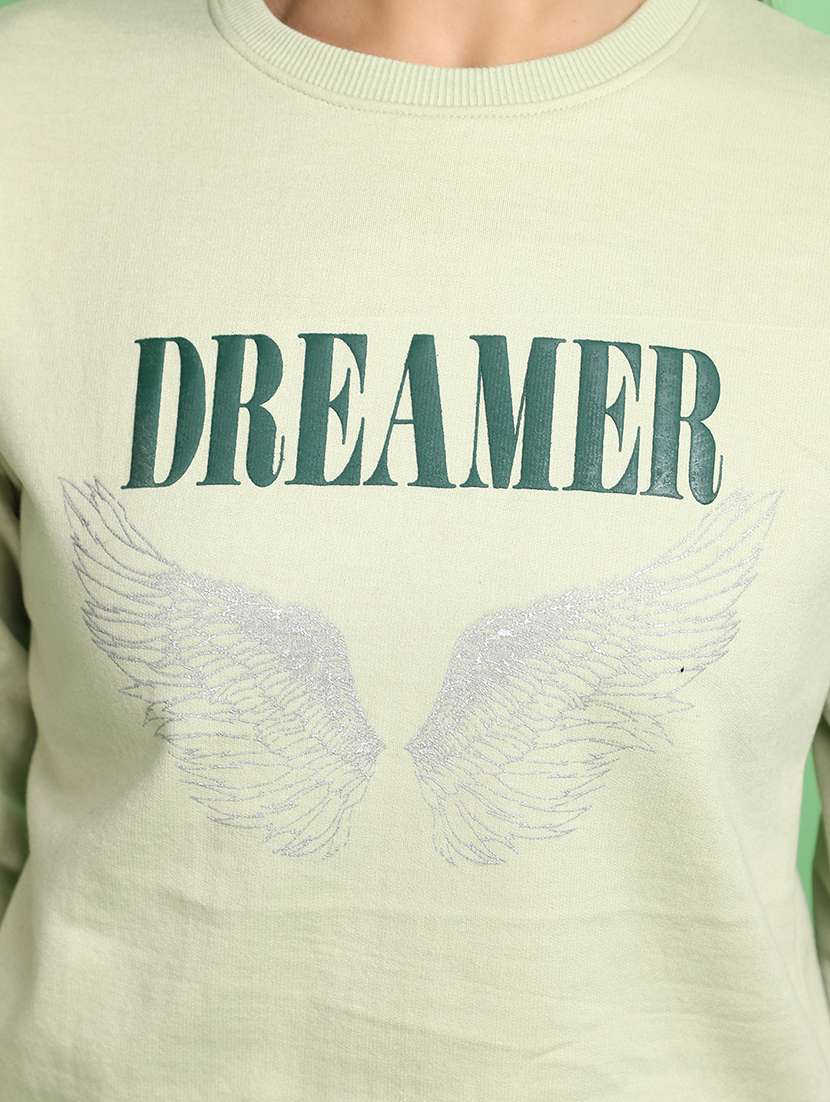 women round neck typographic sweatshirt - 20589715 -  Standard Image - 5