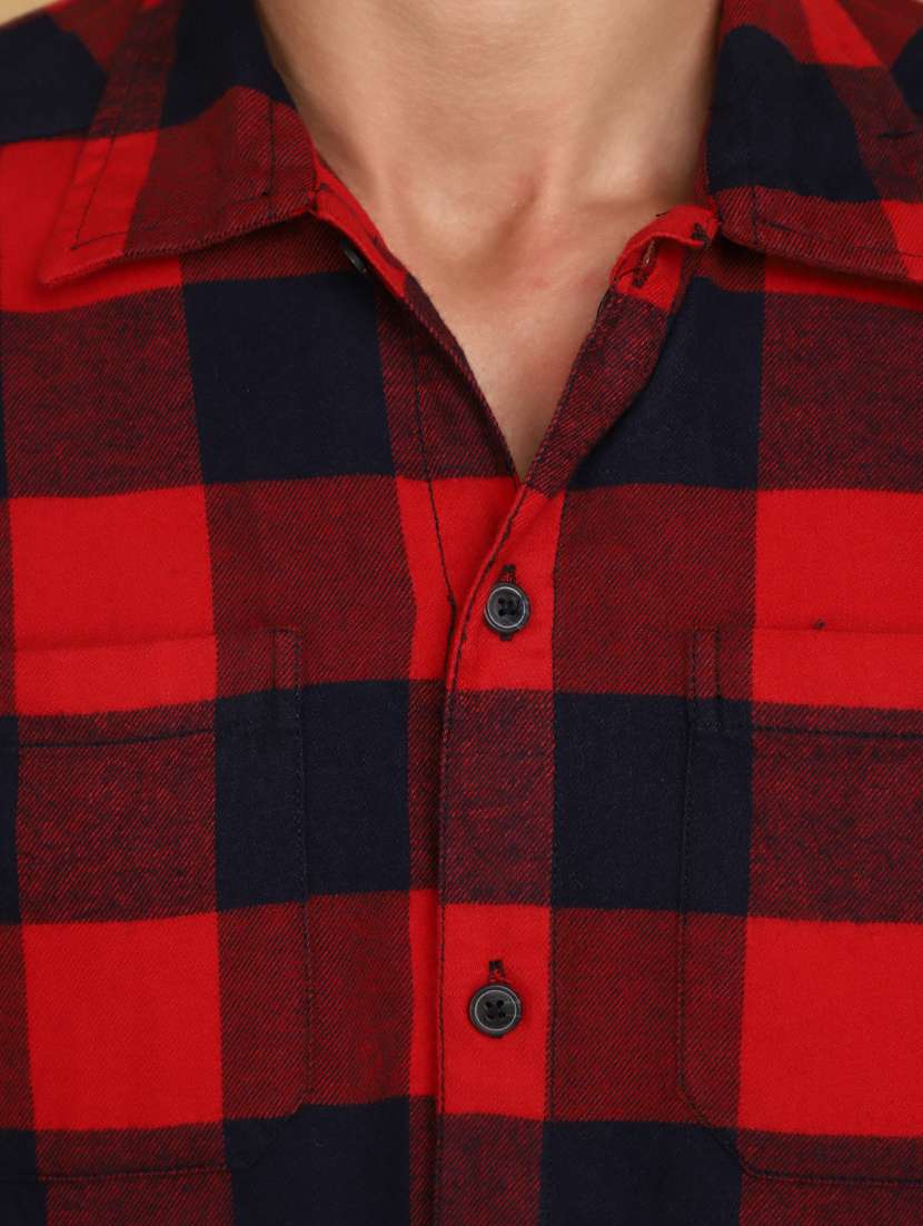 men red regulal fit long sleeves shirt - 20589741 -  Standard Image - 5