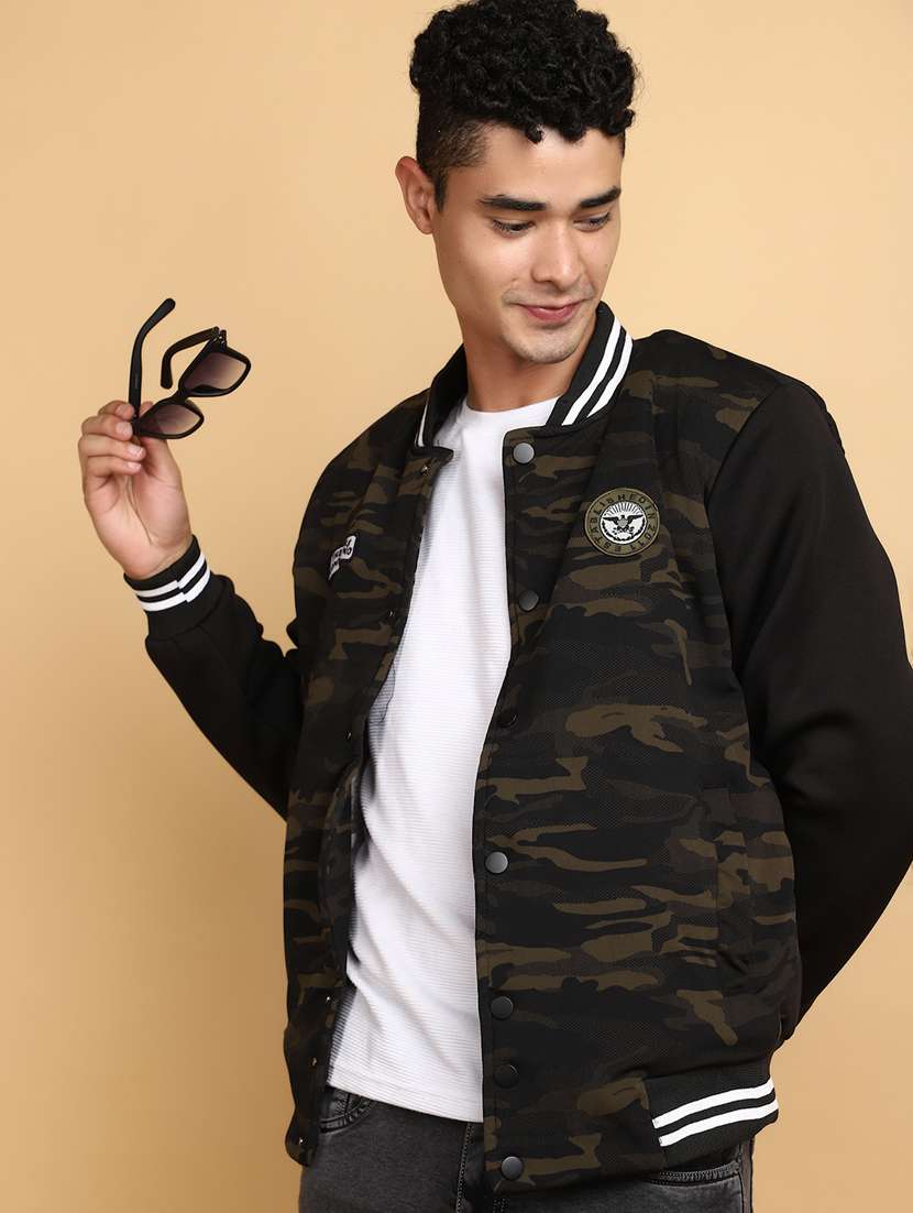 men long sleeved camouflage printed casual jacket - 20589768 -  Standard Image - 3